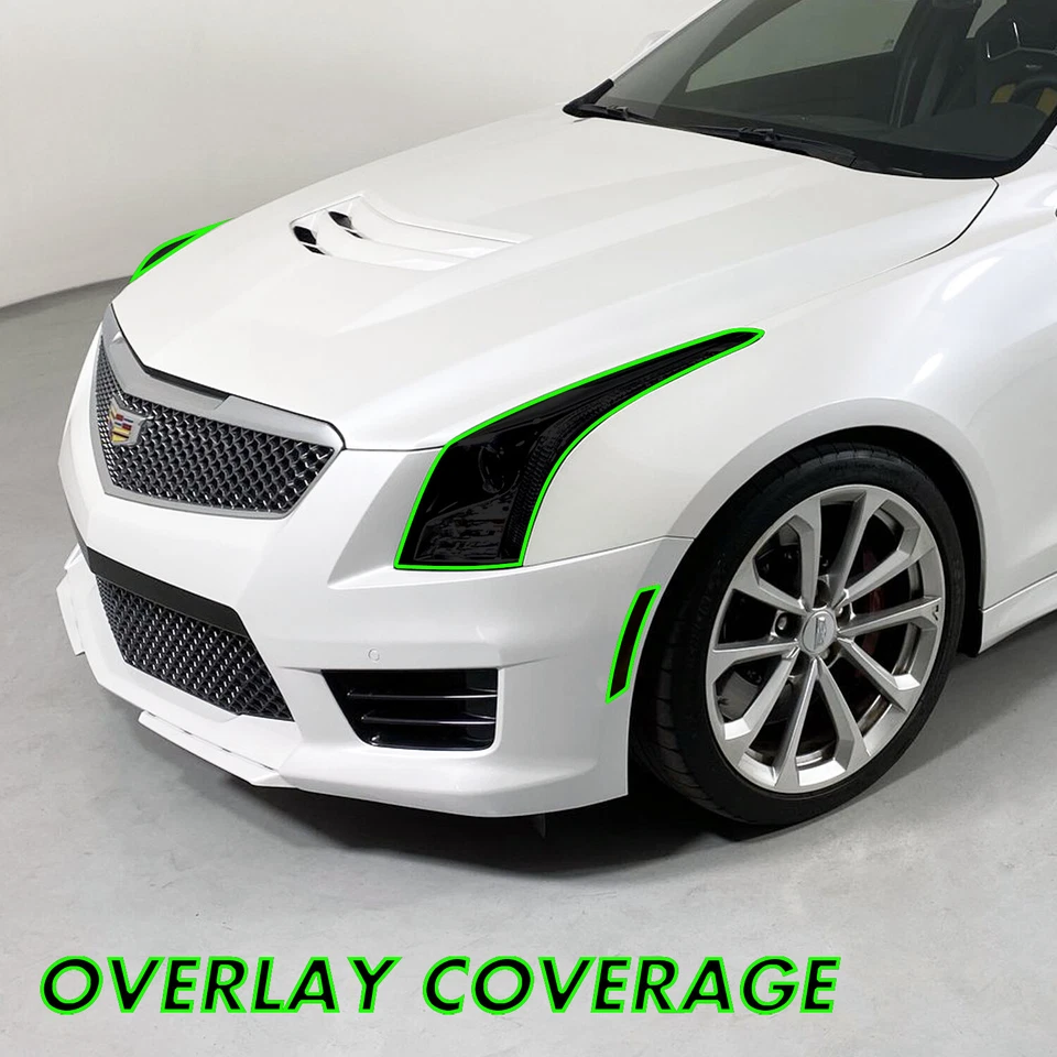 Предварительно нарезанные виниловые накладки на фары и габаритные огни для Cadillac ATS 13–19 годов выпуска - Изображение 2 из 4