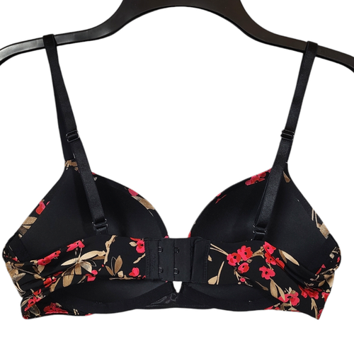 32B Soma Ravishing Plunge Push-Up Bra Underwire Black Floral - Picture 4 of 9