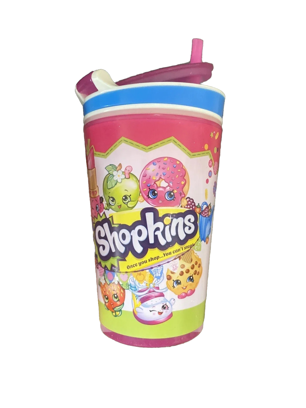 Snackeez Shopkins 2 in 1 Snack and Drink Cup Tumbler Zak Designs w/ Straw