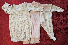 Baby Girl Sleepwear Lot Carter's Little Me Gerber Labeled 0-3 Months Pajamas PJ