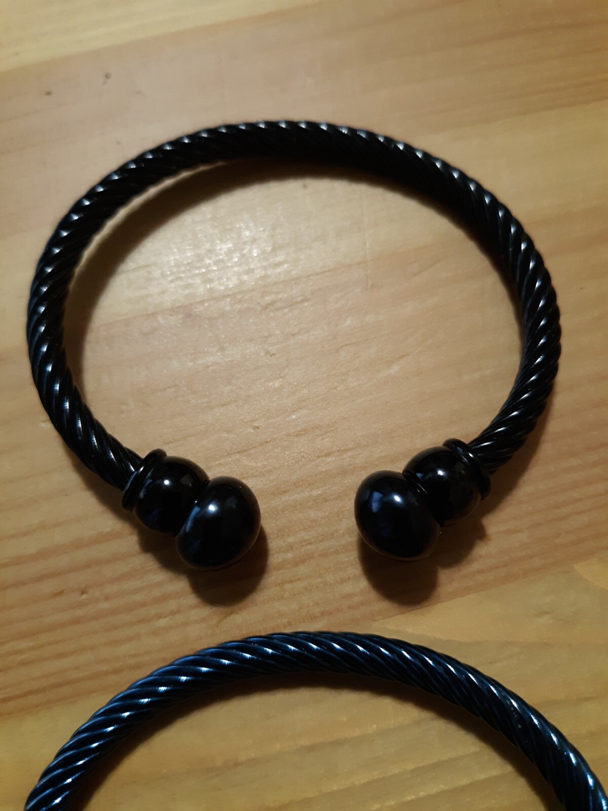 2 Trendy Adjustable Cable Bangle Braclets Black /… - image 3