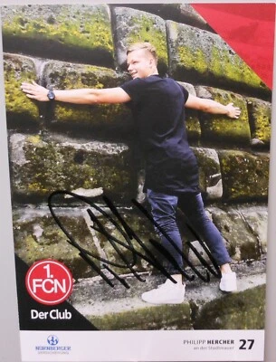 Philipp Hercher 1.FC Nürnberg Autogrammkarte Handsigniert 2016/2017 FP237 - Bild 1 von 2