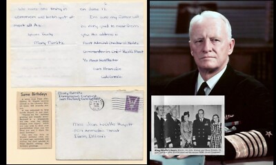 Admiral Chester W. Nimitz  Daughter ''Mary Nimitz'' Handwritten 1945 Letter RARE