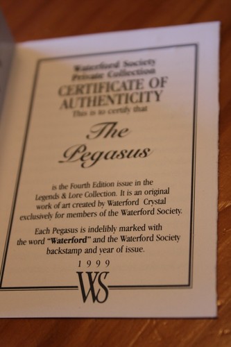 Waterford Society 4th Edition Signed Pegasus New in box 1999 - Picture 20 of 24