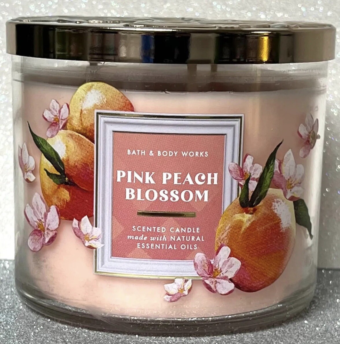 Pink Peach Blossom” 3-Wick scented Candle Bath and Body