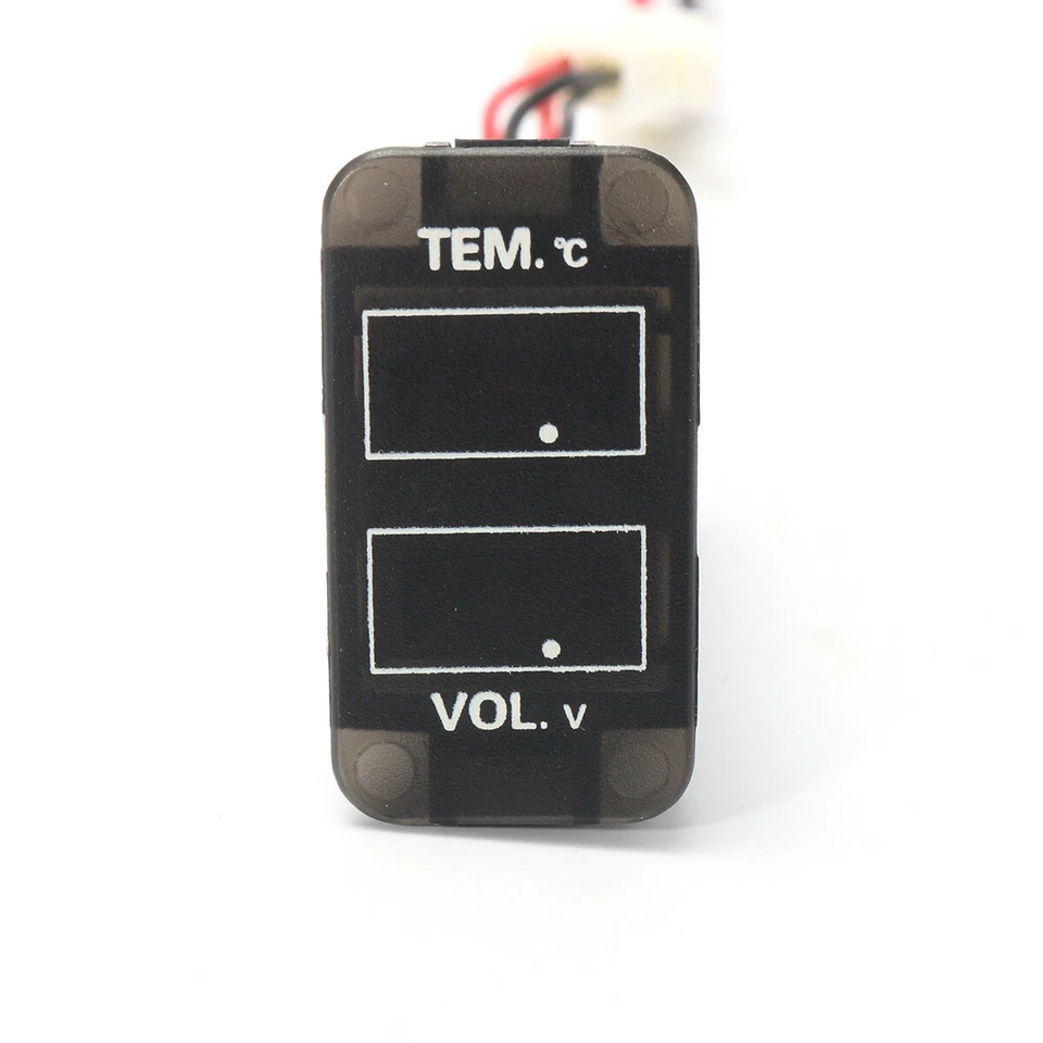 Car LED Digital Voltmeter/Temperature Voltage Gauge Monitor For Toyota/ Black - Image 2 of 4