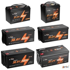 LiTime 36V 48V 30Ah 60Ah 100Ah Golf Cart LiFePO4 Lithium Battery Deep Cycle Lot