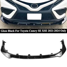 For Toyota Camry SE XSE 2021-2024 V Style Front Bumper Lip Splitter Gloss Black