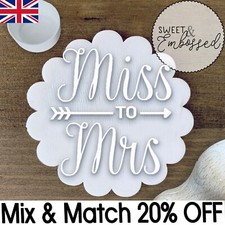 Miss to Mrs Cookie Stamp Embosser Fondant Wedding Bride Cookie 
