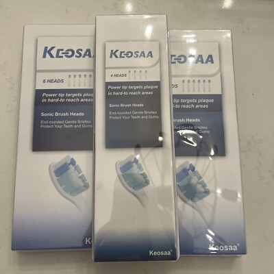 16 Keosaa Replacement Toothbrush Heads Compatible w/ Soni-Care Black Gentle B158
