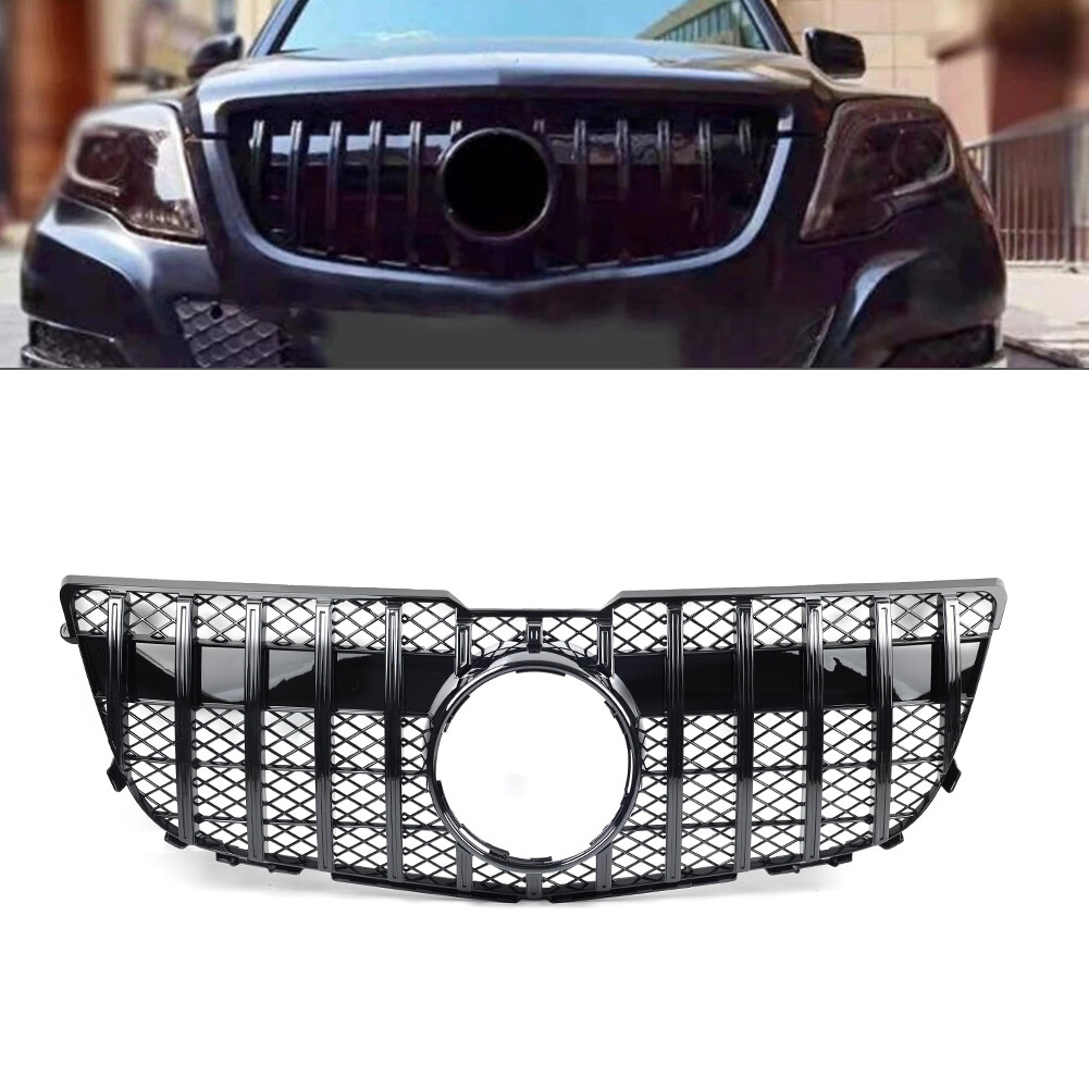 GTR Style Black Front Bumper Hood Grille For 2013-2015 Mercedes GLK X204