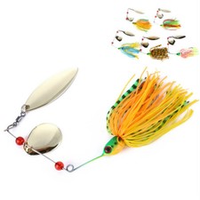 5PCS Chatterbait Blade Spinner Bait with Rubber Skirt Buzzbait Fishing Lures