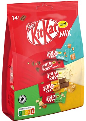 Nestle KitKat Minis 14 Schokoriegel Peanut Butter Hazelnut White Caramel 197,4g