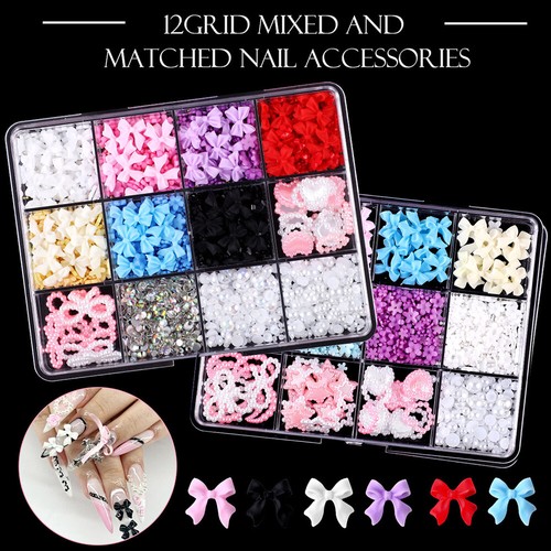 500pcs 3D Nail Art Decorations Bow Pearl Nail Charms Pickup Tool for DIY Nail - Picture 7 of 18