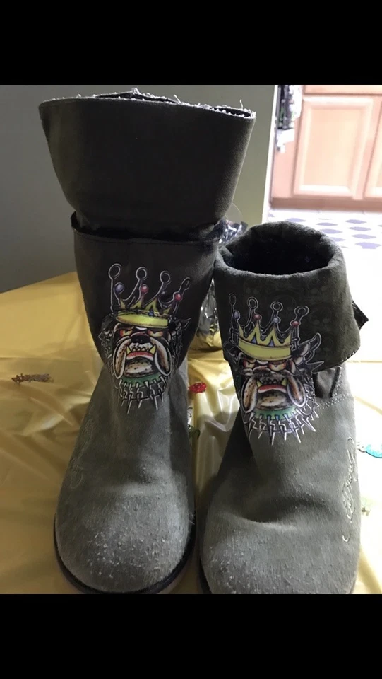 Botas unisex Don Ed Hardy Designs Christian Audigier niños talla 2 #038-029868 Foto 2 de 4