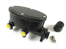 1-1/8'' Aluminum Oval Dual Master Cylinder 9/16'' & 1/2'' Ports Black B10015BK