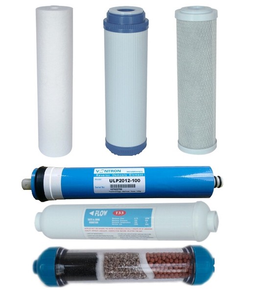 Ersatzfilterset Osmose 1 Jahr + Nachfilter + 100 Gpd + 3-Phasen-Mineralfilter-image