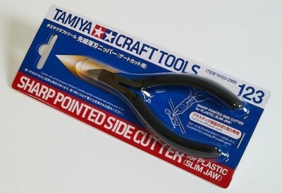Tamiya CRAFT TOOLS 74123 SLIM JAW SHARP POINTED SIDE CUTTER FOR PLASTIC Model