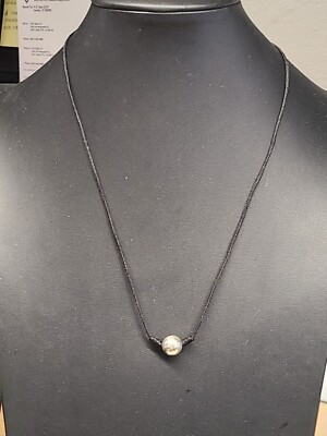 Darma Jewels Halskette mit schwarzer Kordel und Sterlingsilber
