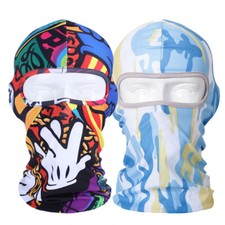 2PCS Balaclava Full Face Mask UV Protection Hood Motorcycle Ski Bicycle Headwear