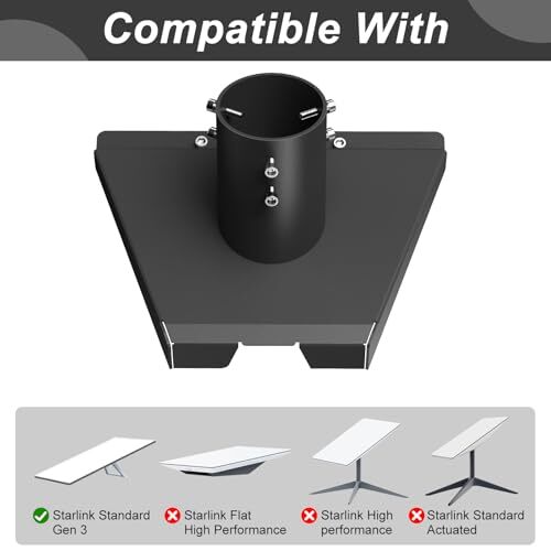 Starlink Gen 3 Pipe Adapter, Pole Mount Adapter Mounting Kit, Compatible with - Picture 5 of 7
