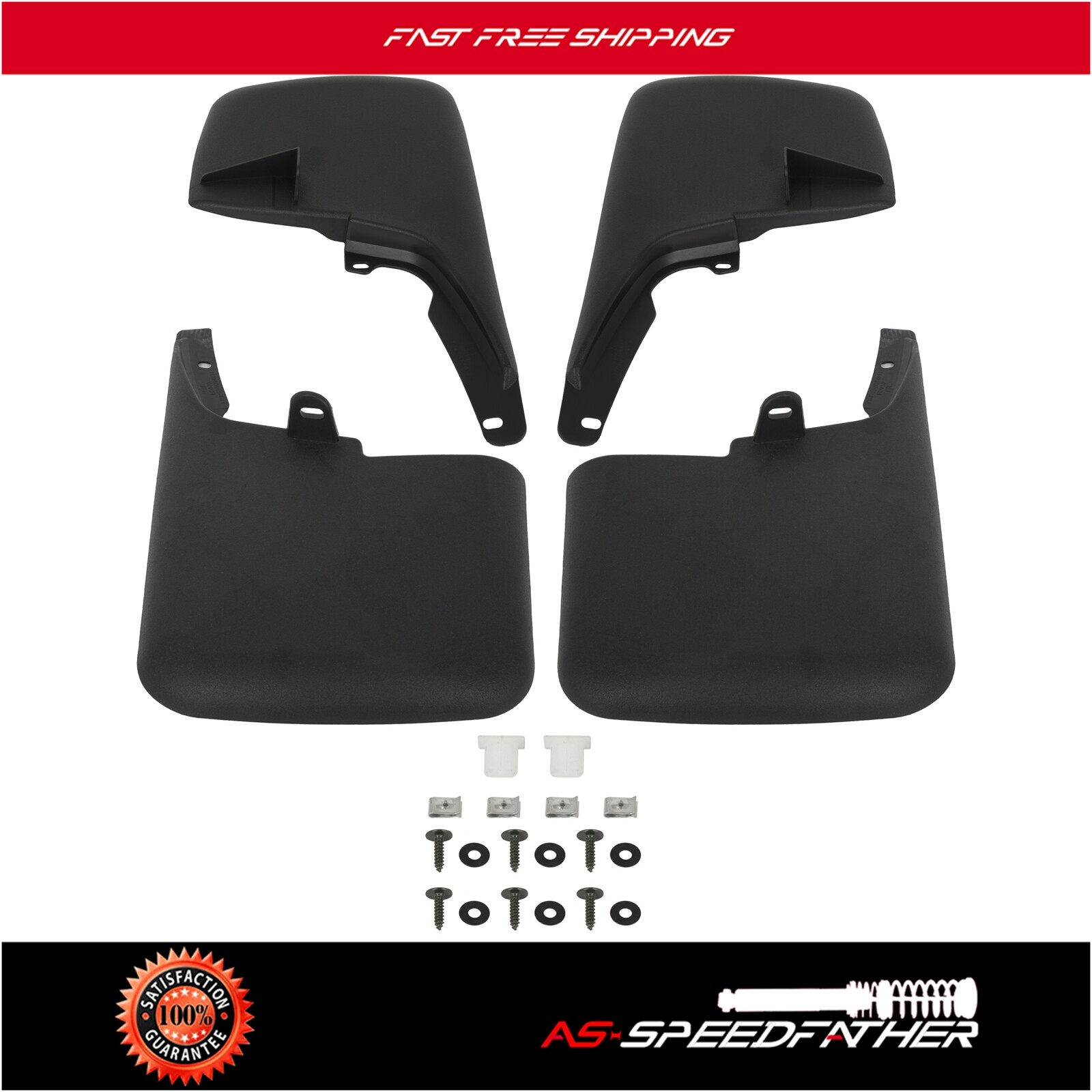 Mud Flaps Fits Ford F-250 F-350 2017 2018-2022 Super Duty Splash Guard w/ Screws-image