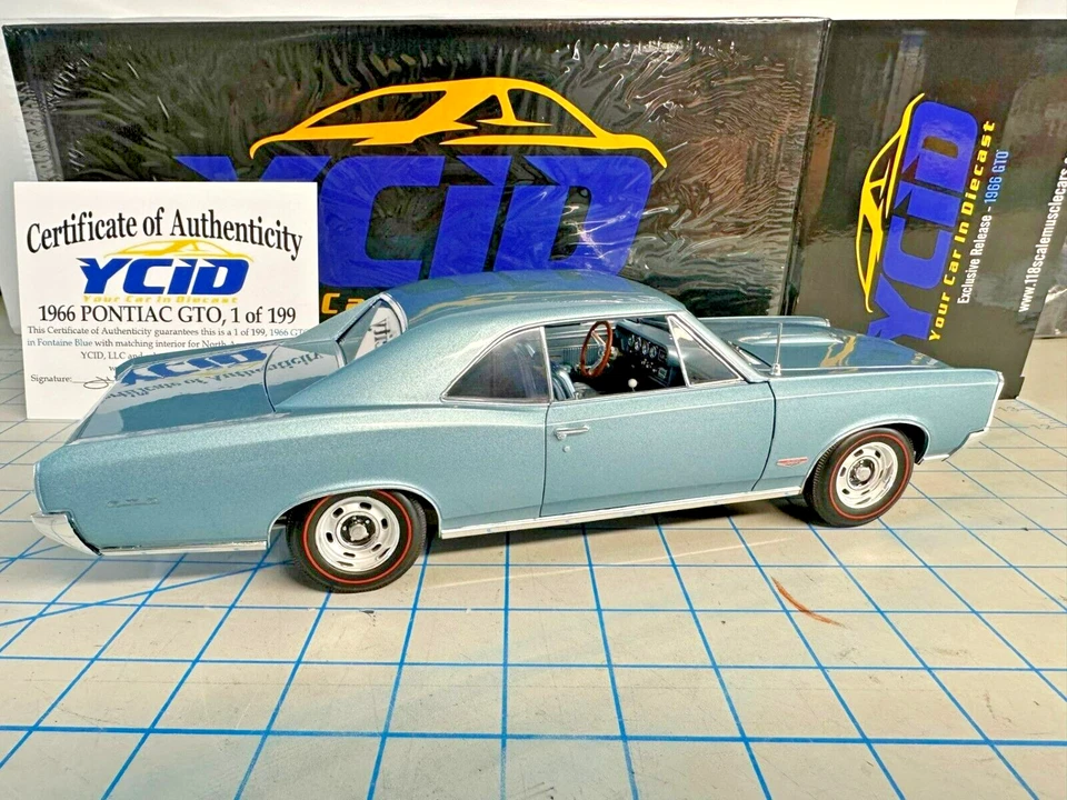 1/18 scale, YCID RELEASE #28, 1966 GTO in FONTAINE BLUE, 1-199 RELEASE! - Image 3 of 4