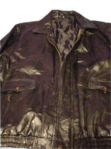 Vintage UB Black Patch Work Leather Motorcycle Jacket Full Zip Coat size XXXXL
