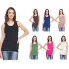 New Womens Muscle Racer Back Bodycon Vest Top Ladies Plain Summer Gym Sports Lon