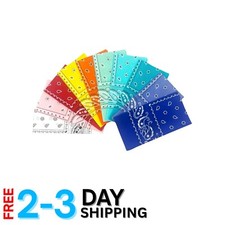 High-Quality 10-Pack Cotton Bandanas - Soft, Colorfast  Easy Care, 22" x 22"