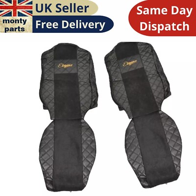 Premium Sitzbezüge Schwarz Eco-Leder Für MERCEDES ACTROS Elegance MP4/MP5 2011+
