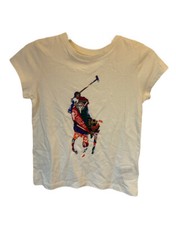 Image of BNWT Polo Ralph Lauren Kids White Girls Short Sleeve T-shirt S 7 Years