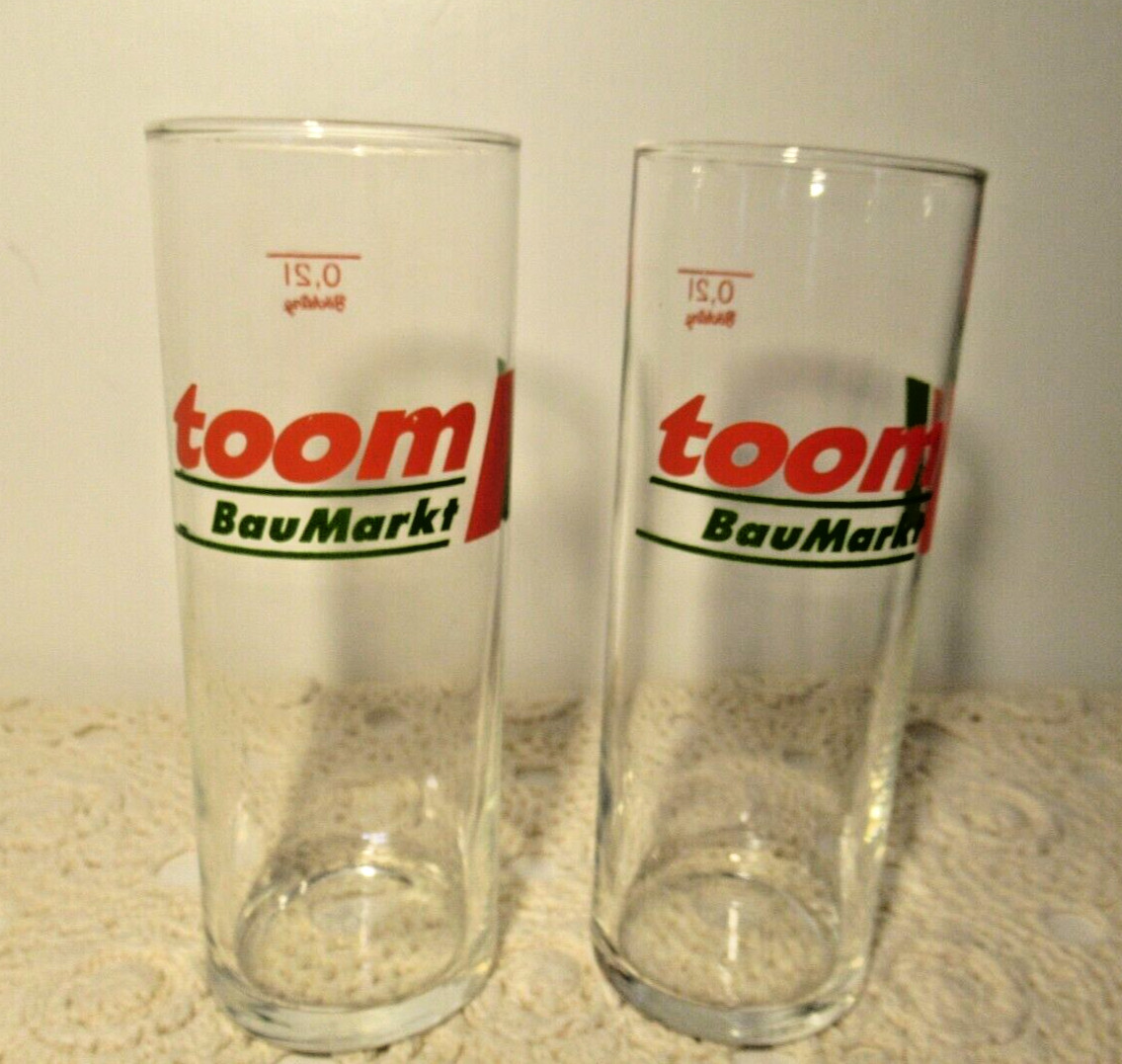 2x toom BauMarkt Kölsch Glas Stange Böckling 0,2 l für Sammler Werbung