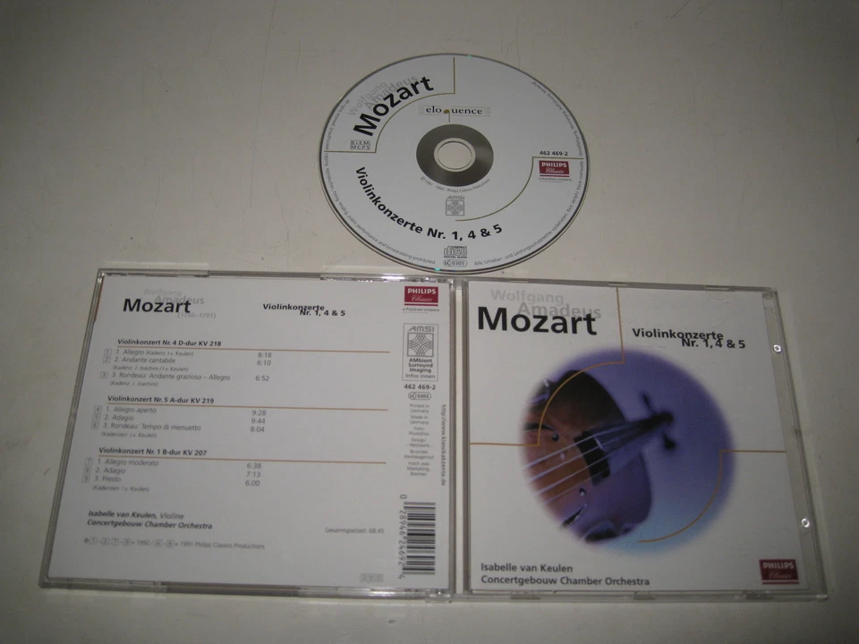 W.A.MOZART/VIOLINKONZERTE NR.1,4 & 5(ELOQUENCE/462 469-2)CD ALBUM