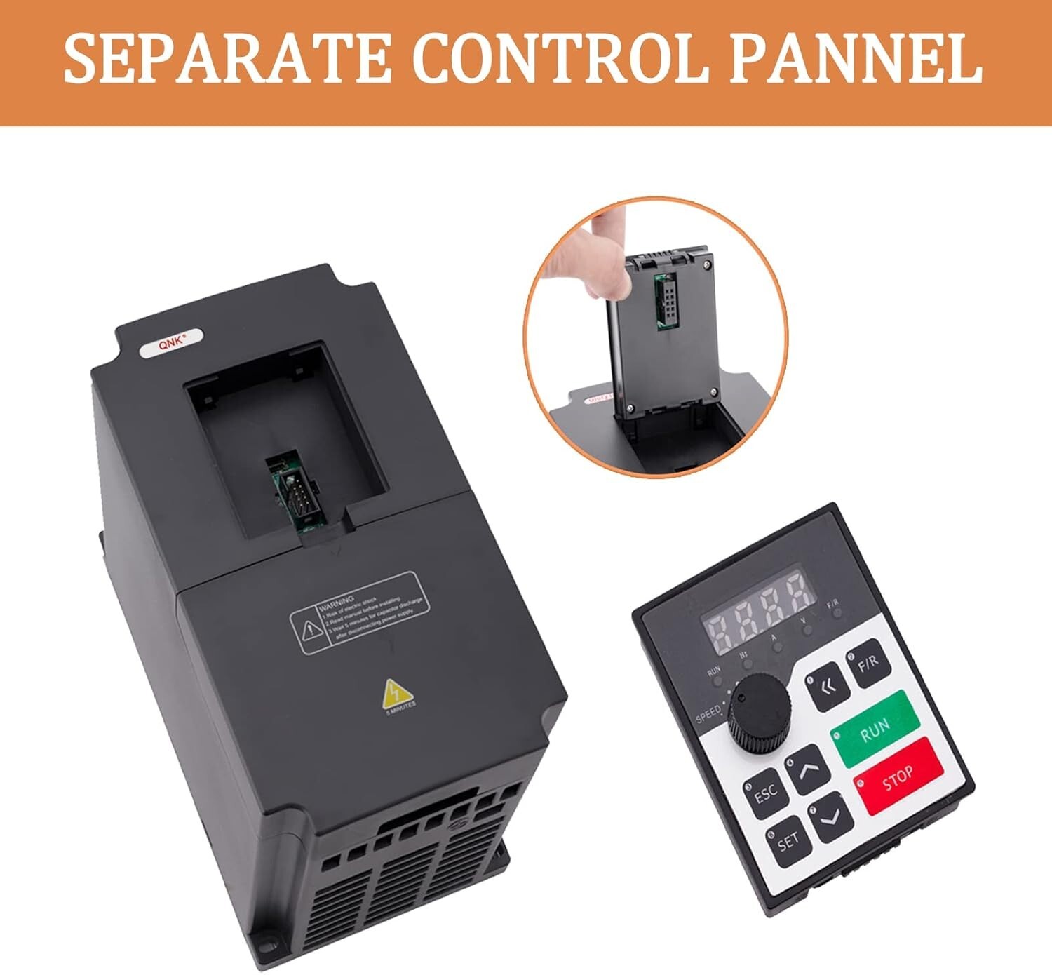 QNK 4KW 5.5HP 220V 1 to 3 Phase VFD Inverter Variable Frequency Drives for Motor