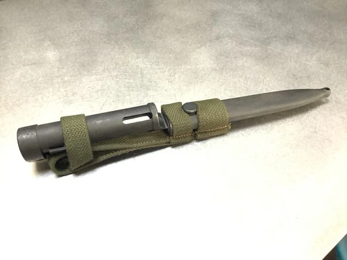 Belgian FN Type C  Bayonet  Scabbard With Early Original Canvas Web Frog