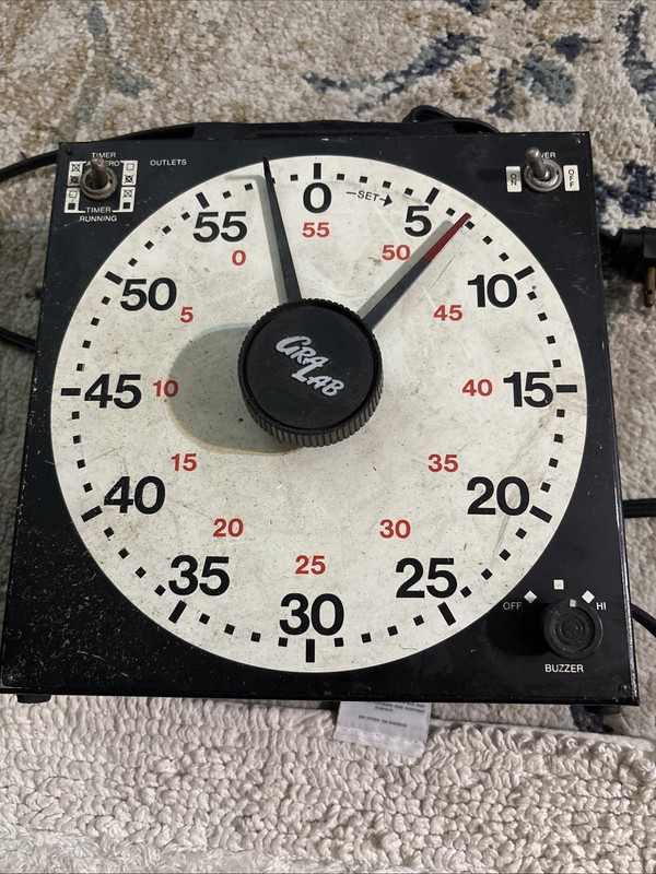 Gra Lab Glow Darkroom Photo 1 Hour Timer Black Square Model 300, Untested
