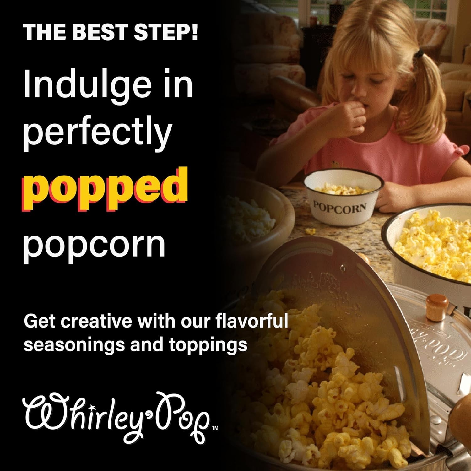 Whirley Pop Popcorn Maker - Gourmet Popcorn Popper, Aluminum Pot With Nylon G...