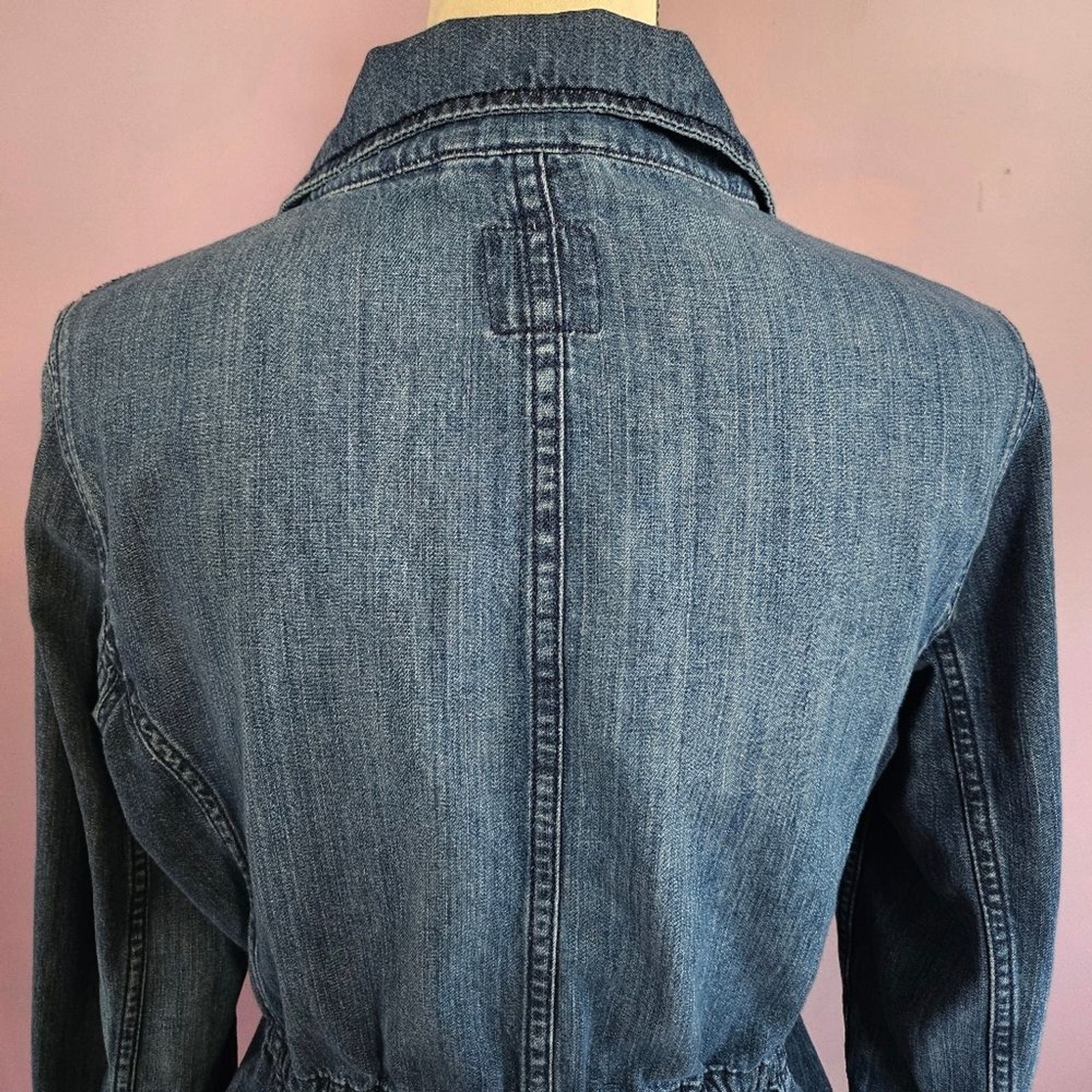 Medium Gap Medium Wash Denim Drawstring Waist Zip… - image 10