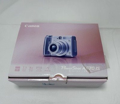 Canon PowerShot A570 IS 7.1MP Silver 4x Zoom Digital Camera W/ Memory Card
