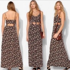 Pins and Needles Urban Outfitters Women’s Floral Print Cutout Maxi Dress Size 4