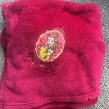 Disney Princess Winter Belle Red Fleece Throw Blanket Tale As Old As Time Soft