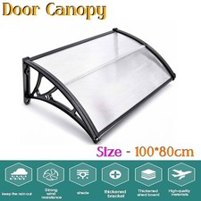 100x80cm Door Canopy Awning Outdoor Rain Shelter UV Porch Cover DIY