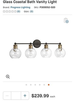 Progress Lighting Hansford 33.5 in 4-Light Antique Bronze Bathroom Vanity Light