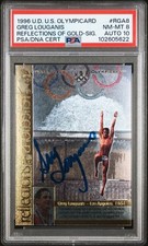 GREG LOUGANIS 1996 UD U.S. OLYMPICARD REFLECTIONS OF GOLD AUTO SP PSA 8/10 POP 1