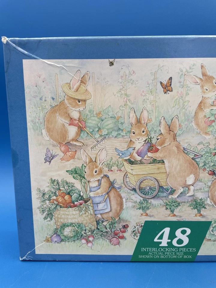 Hallmark Springbok Children's 48 Pc Jigsaw Puzzle Springtime Garden Rabbits Nice - Image 3 of 4