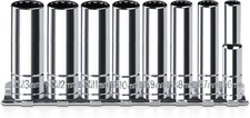 1/4 Inch Drive Socket Set - 8 Piece Metric 12-Point Deep 1/4-12PT-8PC