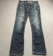 BKE Buckle Aiden Jeans 30R Blue Bootcut Faded Distressed Low Rise Denim