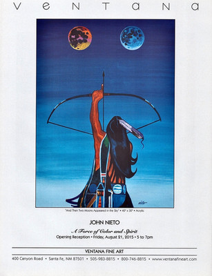 2015 JOHN NIETO / BILLY SCHENCK Art Gallery Exhibit 2-Sided Magazine PRINT AD