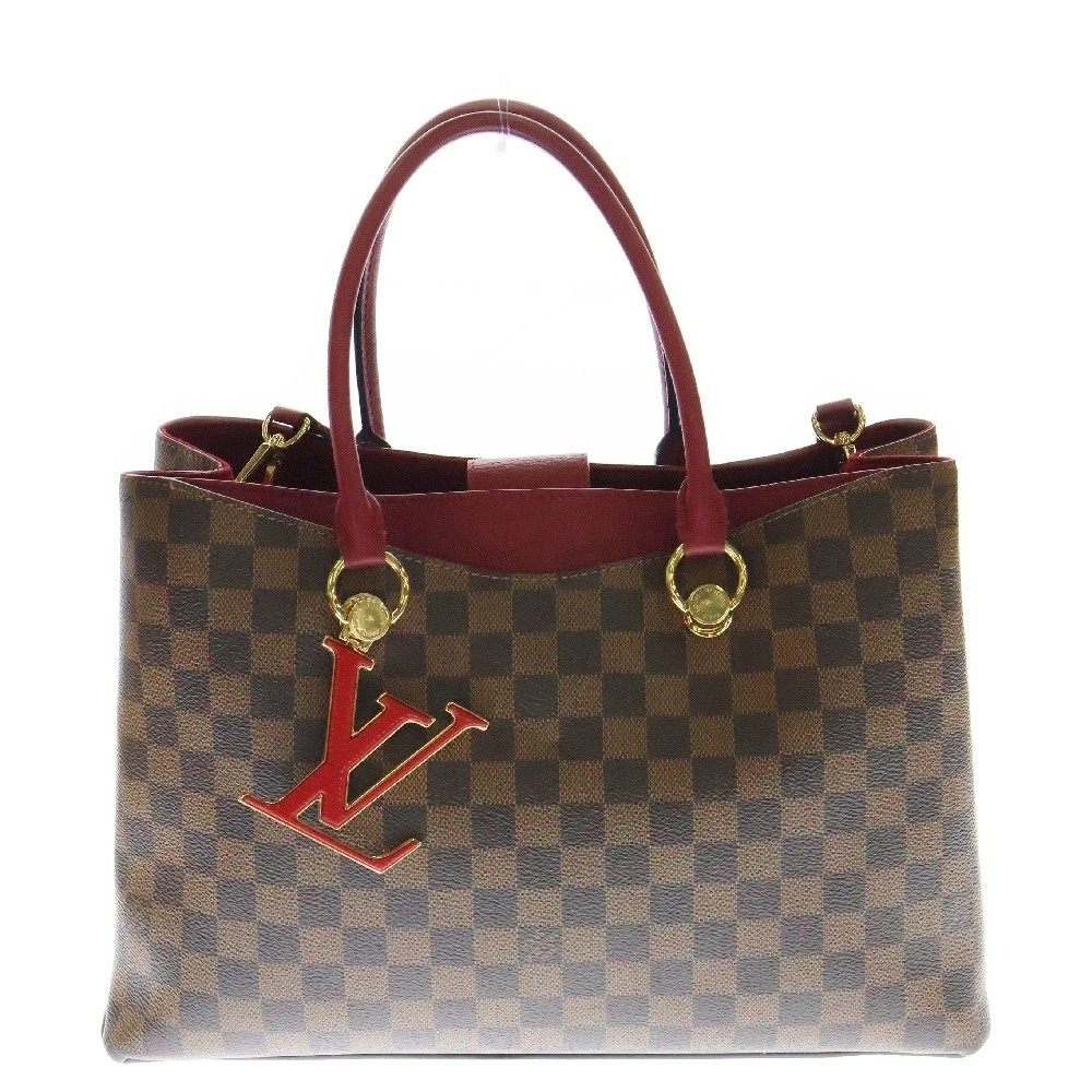 Louis Vuitton Damier Riverside Leather Shoulder Tote Handbag N40052 2-Way Bag-image